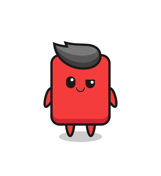 Red Card Cartoon Arrogant Expression Cute Style Design Shirt Sticker — 图库矢量图片