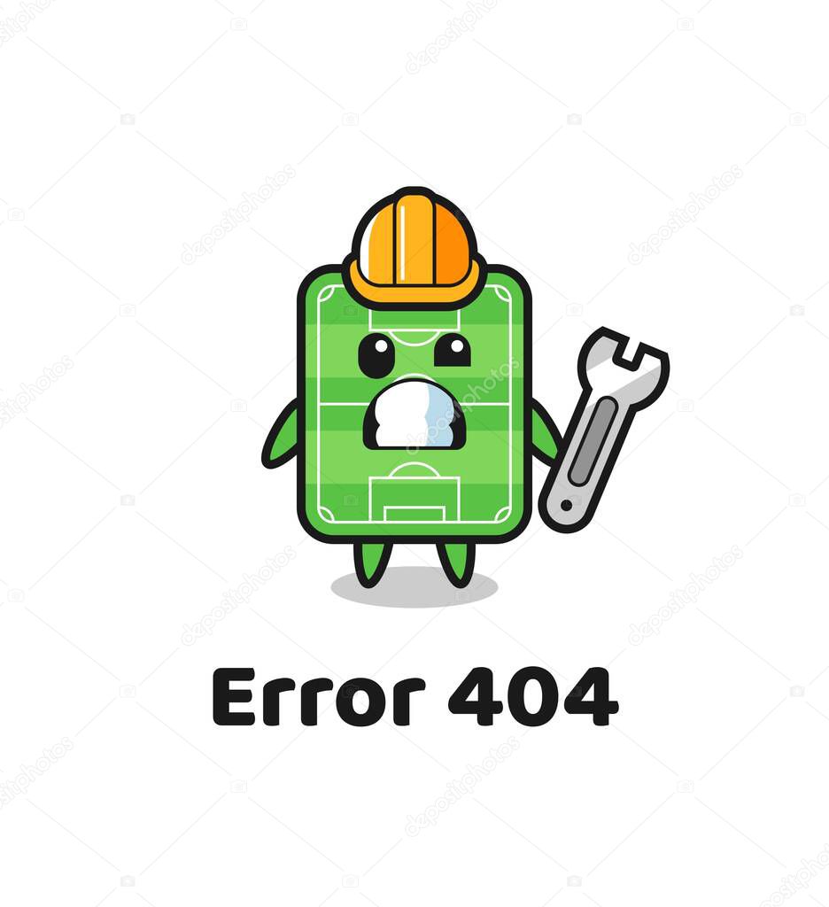 error 404 with the cute football field mascot , cute style design for t shirt, sticker, logo element