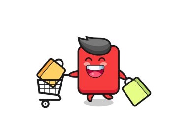 black Friday illustration with cute red card mascot , cute style design for t shirt, sticker, logo element