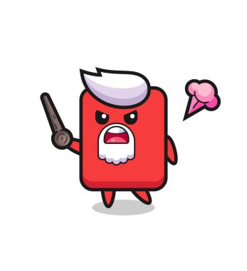 cute red card grandpa is getting angry , cute style design for t shirt, sticker, logo element
