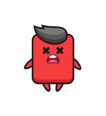 the dead red card mascot character , cute style design for t shirt, sticker, logo element