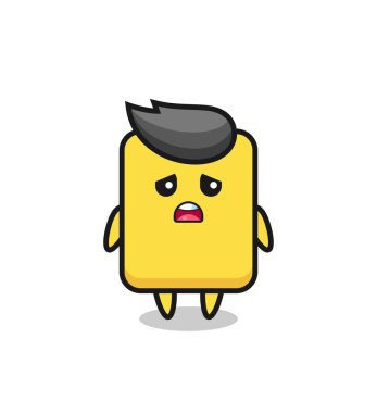 disappointed expression of the yellow card cartoon , cute style design for t shirt, sticker, logo element