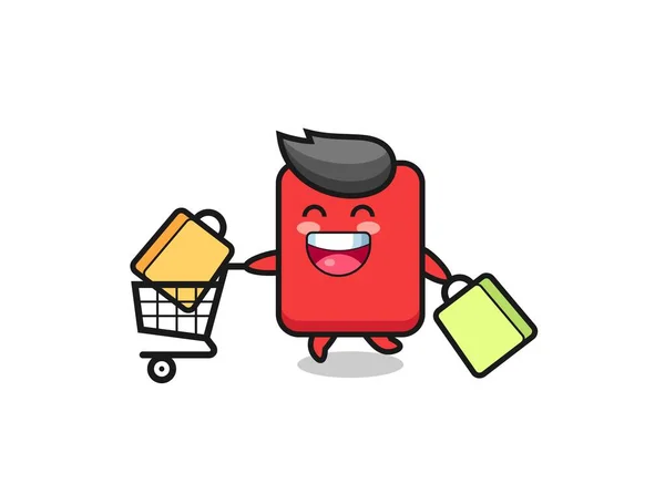 Black Friday Illustration Cute Red Card Mascot Cute Style Design — Vettoriale Stock