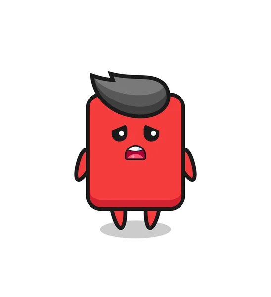 Разочарованное Выражение Красной Карточки Симпатичный Дизайн Футболки Стикер Элемент Логотипа — стоковый вектор