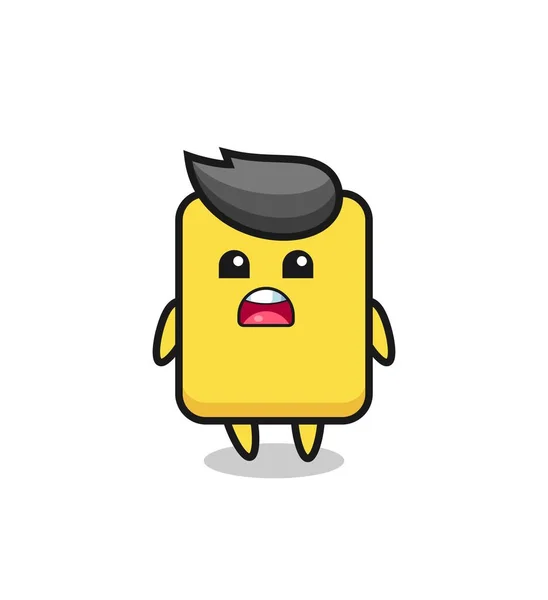Yellow Card Illustration Apologizing Expression Saying Sorry Cute Style Design —  Vetores de Stock