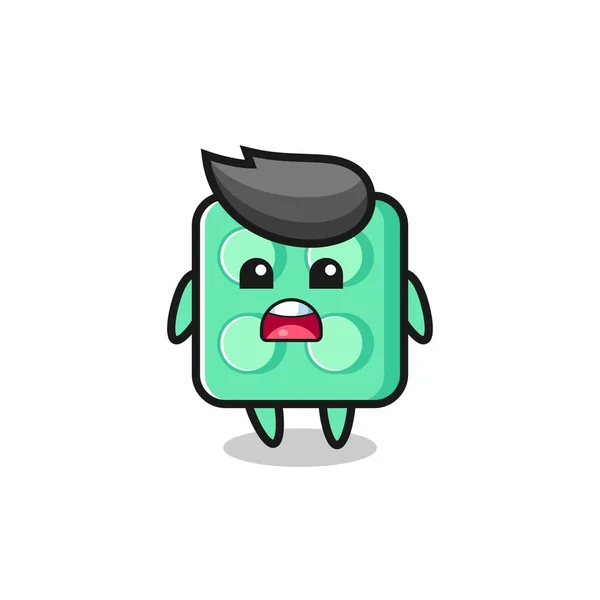 Brick Toy Illustration Apologizing Expression Saying Sorry Cute Style Design —  Vetores de Stock