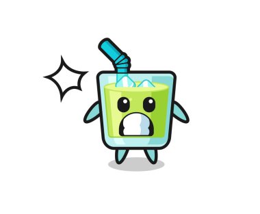 kavun suyu karakteri karikatürü şok edici bir jest, tişört, çıkartma, logo elementi için şirin bir tasarım.