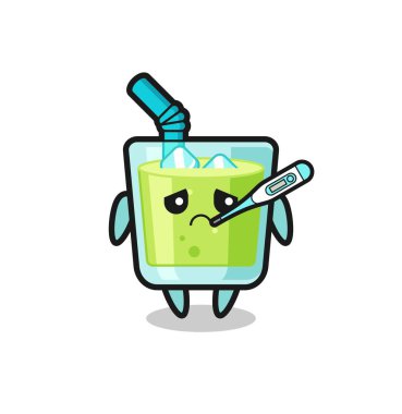 Karpuz suyu maskotu karakteri. Tişört, çıkartma, logo elementi için şirin bir tasarım.