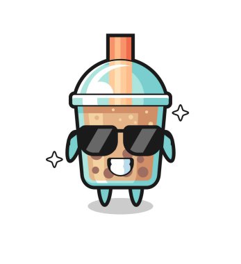 Havalı jestli karikatür maskotu, tişört, çıkartma, logo elementi için şirin tasarım.