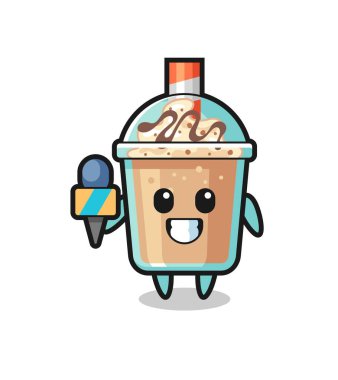 Haber spikeri olarak milkshake 'in karakter maskotu tişört, etiket ve logo elementi için şirin bir tasarım.