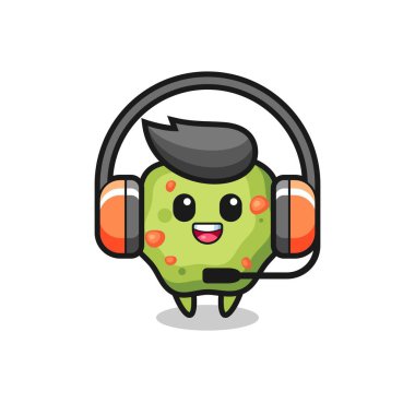 Müşteri servisi olarak kusmuk maskotu, tişört, çıkartma, logo elementi için şirin bir tasarım.