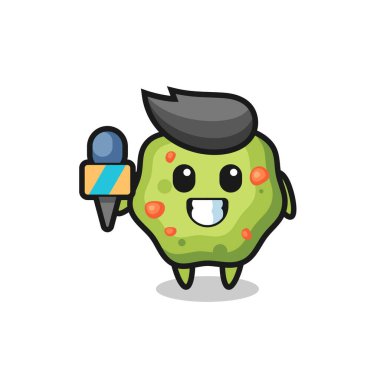 Haber spikeri olarak kusmuk maskotu, tişört, çıkartma, logo elementi için şirin bir tasarım.