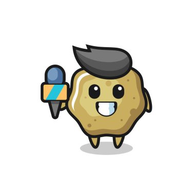 Haber spikeri olarak gevşek taburelerin maskotu, tişört, çıkartma, logo elementi için şirin bir tasarım.