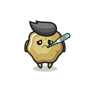 Gevşek dışkı maskotu karakteri. Tişört, çıkartma, logo elementi için şirin bir tasarım.