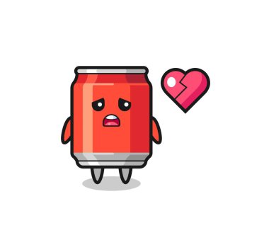 İçecek kutusu çizimi kırık kalp, tişört, çıkartma, logo elementi için hoş bir tasarım.