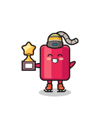 Patenci olarak dinamit karikatürü. Kazanan kupa, tişört, çıkartma, logo elementi için şirin bir tasarım.