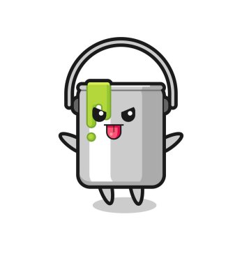 Alaycı poziyonda yaramaz boya karakteri, tişört, çıkartma, logo elementi için şirin tasarım