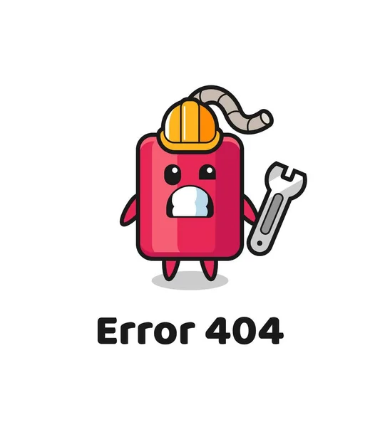 Erro 404 Com Mascote Dinamite Bonito Design Estilo Bonito Para — Vetor de Stock