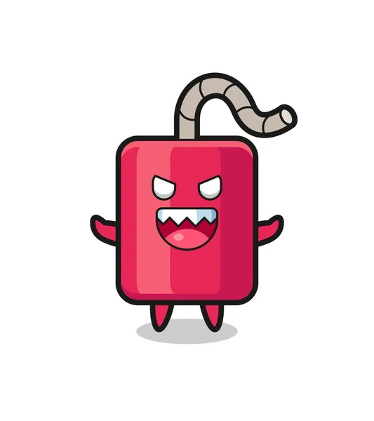 Illustration Evil Dynamite Mascot Character Cute Style Design Shirt Sticker — Stock Vector