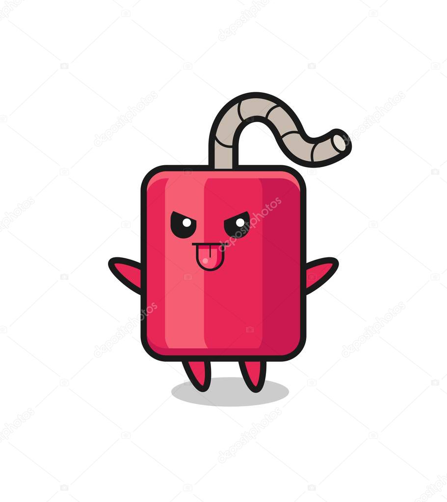 Naughty dynamite character in mocking pose , cute style design for t shirt, sticker, logo element