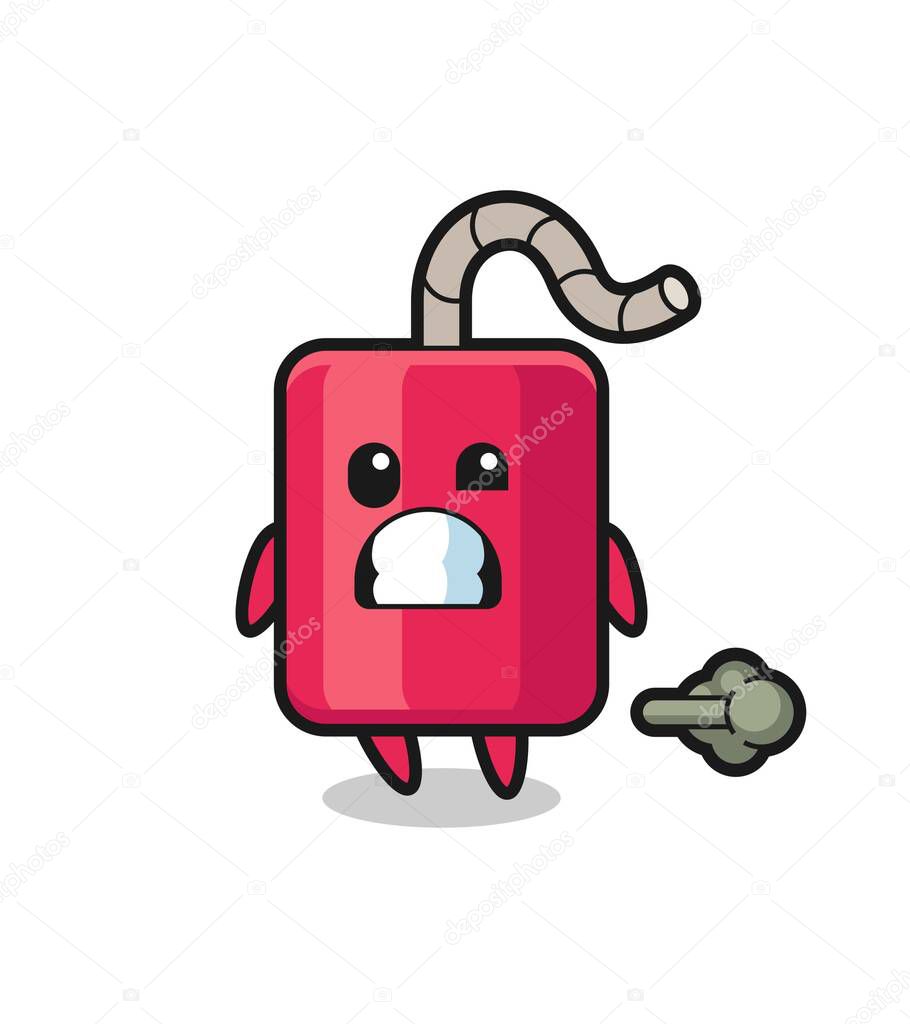 The illustration of the dynamite cartoon doing fart , cute style design for t shirt, sticker, logo element
