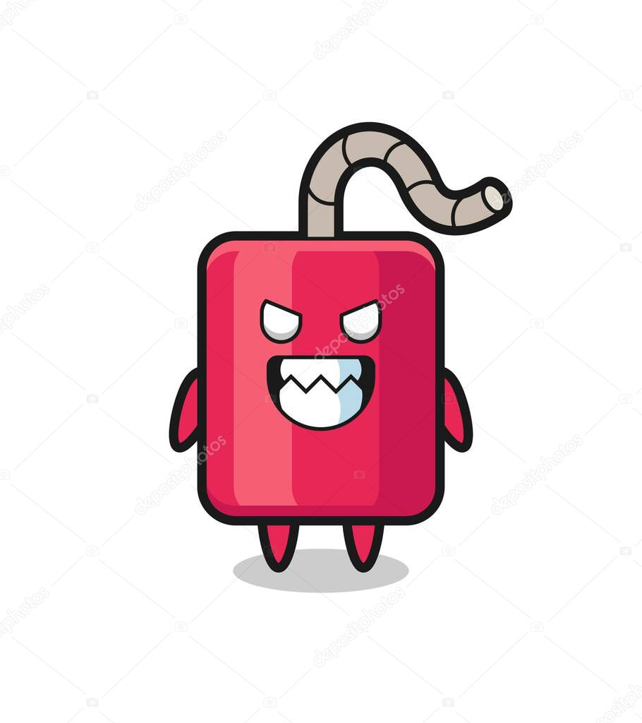 evil expression of the dynamite cute mascot character , cute style design for t shirt, sticker, logo element
