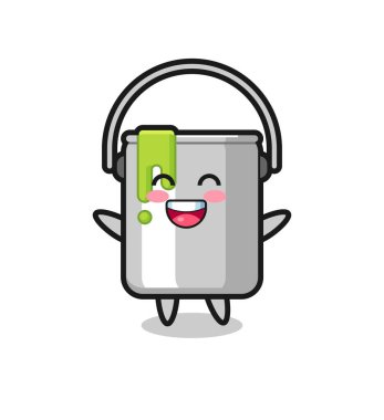 Mutlu bebek boyası çizgi film karakteri, tişört, çıkartma, logo elementi için şirin tasarım.