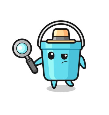 Plastik kova dedektifi bir davayı inceliyor. Tişört, çıkartma, logo elementi için şirin bir tasarım.
