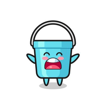 Esneme ifadesi olan sevimli plastik bir maskot tişört, çıkartma, logo elementi için şirin bir tasarım.