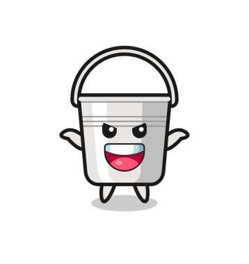 Şirin metal kovanın korku jesti yapması, tişört, çıkartma, logo elementi için şirin bir tasarım.