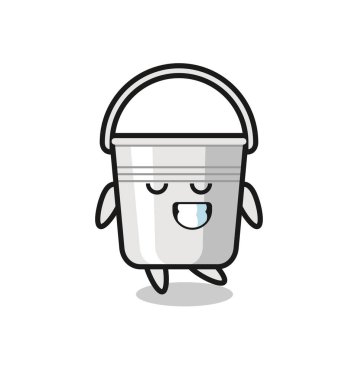 Utangaç ifadeli metal kova karikatür çizimi, tişört, çıkartma, logo elementi için şirin tasarım