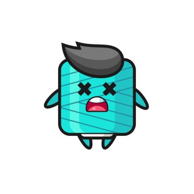 Ölü iplik makarası maskotu karakteri, tişört, çıkartma, logo elementi için şirin tasarım.