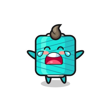 Ağlayan iplik desenli makara şirin bebek, tişört, çıkartma, logo elementi için şirin tasarım