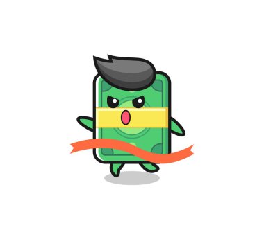 Şirin para illüstrasyonu bitişe ulaşıyor, tişört, etiket, logo ögesi için şirin bir tasarım.