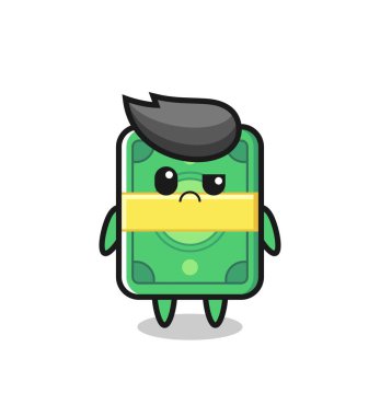 Tişört, çıkartma, logo elementi için şirin bir tasarım, şüpheli yüzlü paranın maskotu.