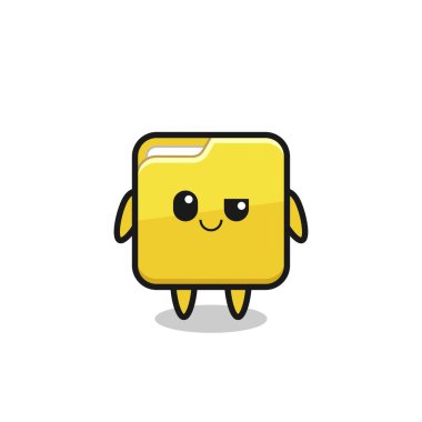 Küstah ifadesi olan dizin karikatürü, tişört, etiket, logo ögesi için şirin tarz tasarımı