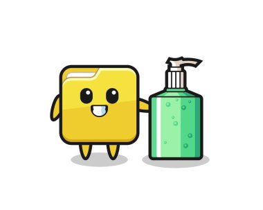 El dezenfektanı, tişört, etiket, logo elementi için şirin bir tasarım.