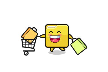 Kara Cuma illüstrasyonu şirin klasör maskotu, tişört, etiket, logo elementi için şirin tasarım