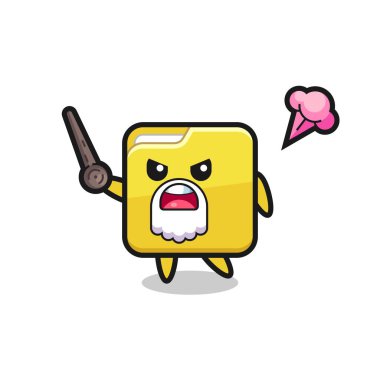 Şirin klasör. Dedem sinirlenmeye başladı. Tişört, çıkartma, logo elementleri için şirin bir tasarım.