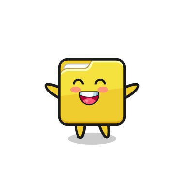 Mutlu bebek dizini çizgi film karakteri, tişört, etiket, logo ögesi için şirin tasarım