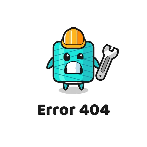 Erro 404 Com Mascote Carretel Fio Bonito Design Estilo Bonito — Vetor de Stock