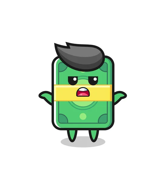 Personaje Mascota Del Dinero Diciendo Que Lindo Diseño Estilo Para — Vector de stock