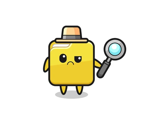 Mascota Carpeta Linda Como Detective Diseño Estilo Lindo Para Camiseta — Vector de stock