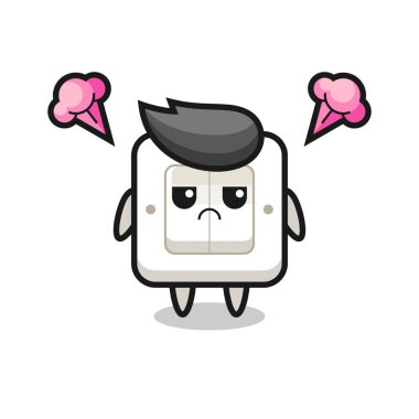 Şirin ışık anahtarı çizgi film karakterinin rahatsız edici ifadesi, t-shirt, etiket, logo ögesi için şirin tarz tasarımı