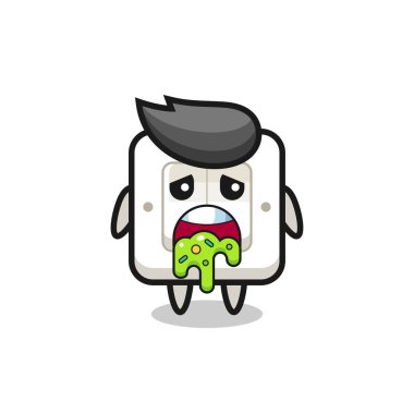 Kusmuklu şirin ışık anahtarı karakteri, tişört, etiket, logo elementi için şirin tasarım