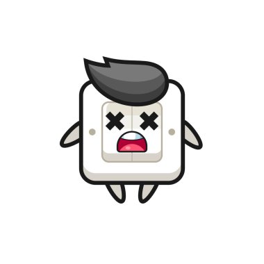 Ölü ışık anahtarı maskotu karakteri, tişört, çıkartma, logo elementi için şirin bir tasarım.