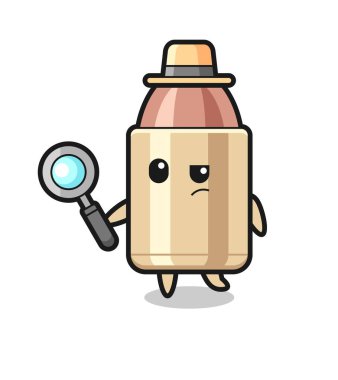 Kurşun detektifi bir davayı inceliyor. Tişört, çıkartma ve logo için şirin bir tasarım.