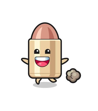 Koşu pozlu mutlu kurşun karikatürü, tişört, çıkartma, logo elementi için şirin bir tasarım.