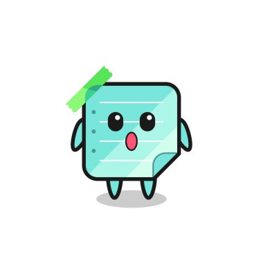 Mavi yapışkan notların şaşırtıcı ifadesi. Çizgi film, tişört, etiket, logo elementi için şirin bir tasarım.