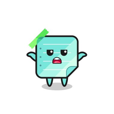 Mavi yapışkan notlar, maskot karakteri, ne bileyim, tişört, çıkartma, logo elementi için şirin bir tasarım diyor.